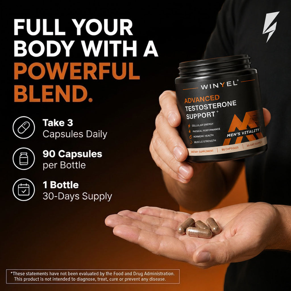 Testosterone Supplement For Men With Fenugreek, Tongkat Ali, Shilajit & Boron Support Vitality, Energy & Muscle 90 Capsules