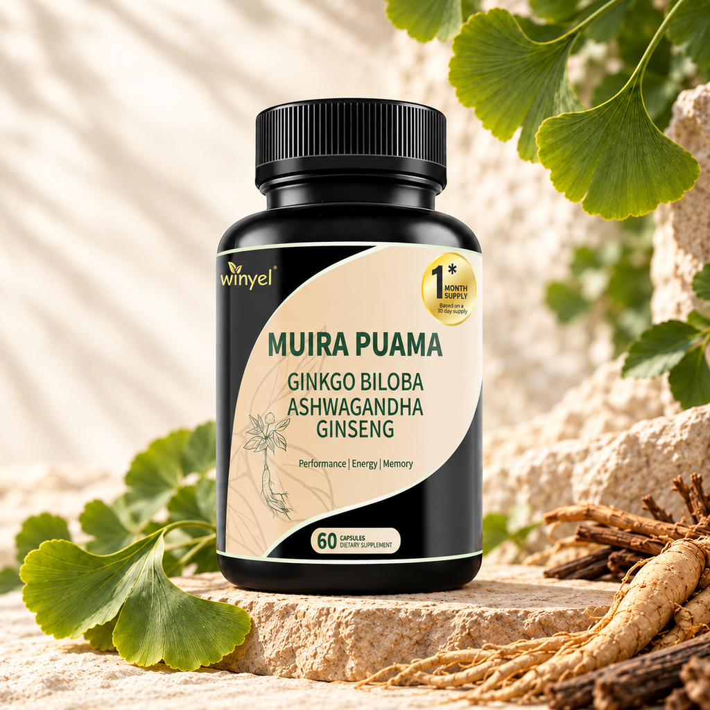 Muira Puama Ginseng Ashwagandha Ginkgo Tribulus  Herbal Supplements  Unleash Your Potential Through Our Pills  Dietary Supplements, Help Promote An Active And Healthy Lifestyle  60 Capsules
